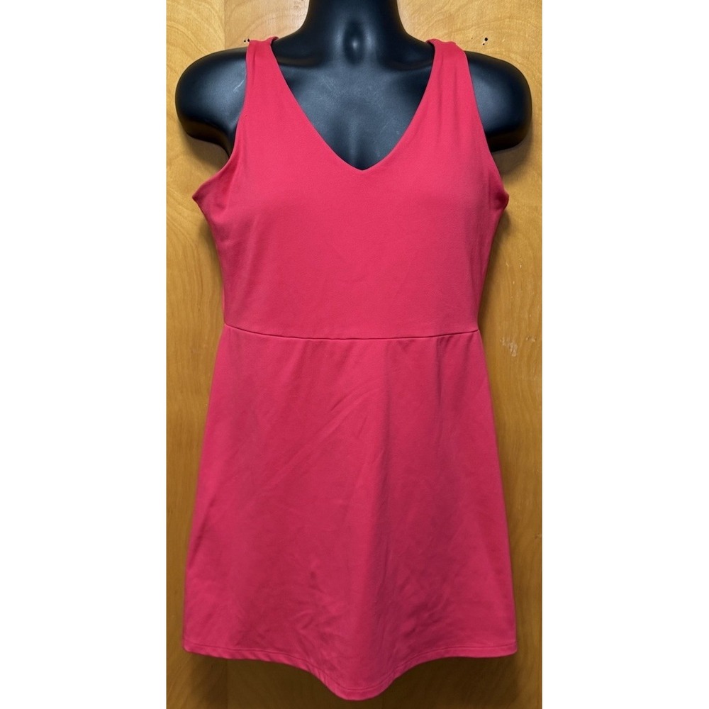 GapFit Active Tank Dress Womens Pink Built In Support Bra & Shorts Tennis Large